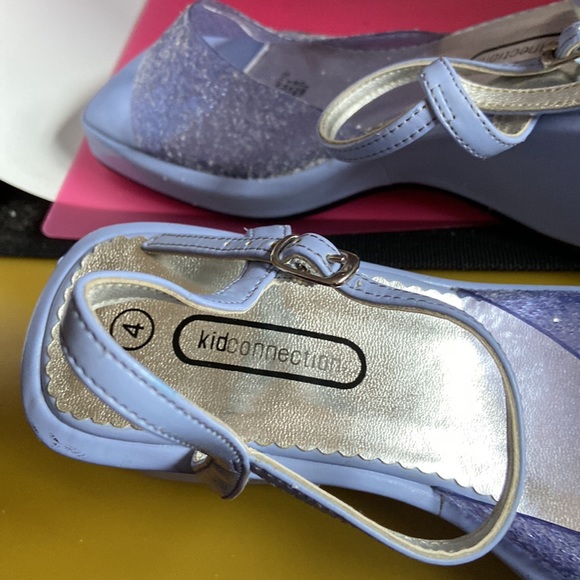 Kid connection platform heels lavender & sparkly toe cover Size 4 - Picture 4 of 6